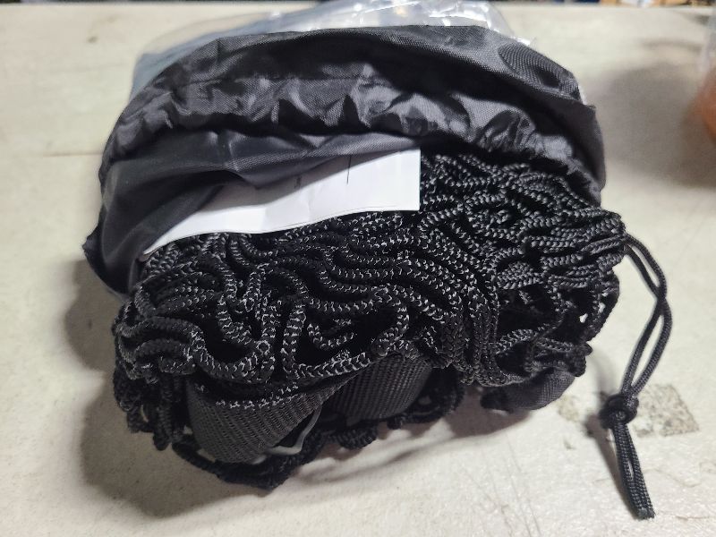 Photo 1 of 10L0L Golf Cart Cargo Net Bag for 2 Passengers, Portable Double-Layer Nylon Mesh, Adjustable Elastic Storage Nets- for Yamaha, Club Car, EZGO- Black.
