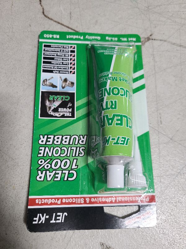 Photo 1 of 8 Pack Clear RTV Silicone Adhesive Sealant - RTV Silicone - Clear Silicone Adhesive - 100% Waterproof Silicone Sealant - 5X Stronger Adhesion, Freeze & Sun Proof for Inside or Outside - 3 oz