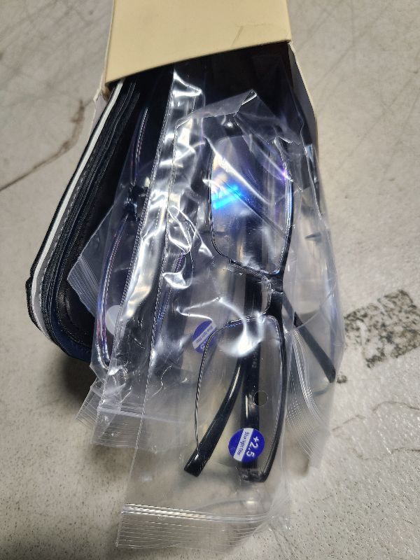 Photo 1 of 6 pack Executive Style Reading Glasses Men - Durable Readers with 99% Blue Light Blocking - Comfortable Fit with TR90 Frames