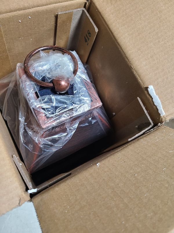 Photo 1 of 18" Glass Solar Lanterns Outdoor Waterproof, Large Solar Flickering Flame Lantern, Outdoor Lantern Decorative Metal Garden Light for Patio Garden Backyard Outside Tabletop Decor(Vintage Copper)