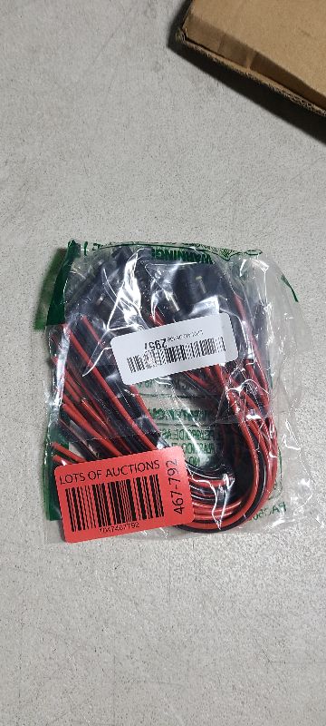 Photo 1 of (Real 18AWG) 10 Pairs 12V 5A DC Power Pigtail Barrel Plug Connector Cable, 2.1mm x 5.5mm Male Female DC Pigtail Connectors for CCTV Security Camera and 12V Power Supply Adapter by MILAPEAK