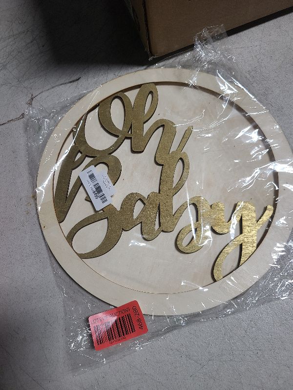 Photo 1 of 13.8in Oh Baby Sign for Baby Shower Backdrop Gold Wooden Baby Shower Banner Sign for 1st Birthday Backdrop,Oh Baby Wood Sign for Wall Photo Props,Baby Announcements (Gold)