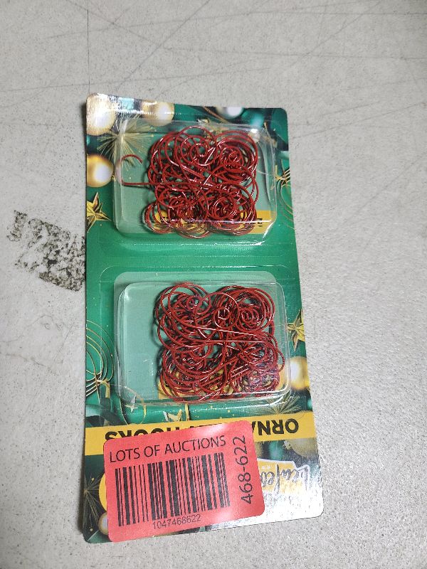 Photo 1 of 50 pcs S-Shaped Christmas Ornament Hooks – Perfect Ornament Hangers - Red Ornament Hooks for Christmas Trees Decoration