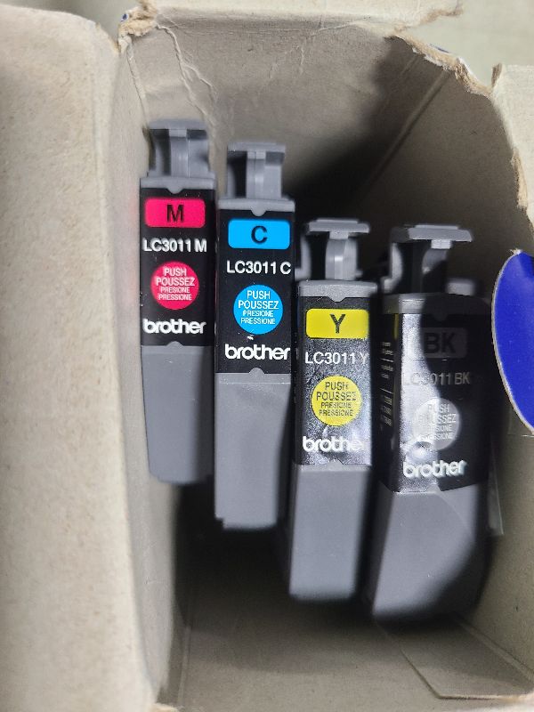 Photo 1 of Brother Genuine LC30113PKS 3-Pack Standard Yield Color Ink Cartridges, Page Yield Up to 200 Pages/Cartridge Includes Cyan, Magenta and Yellow, LC3011