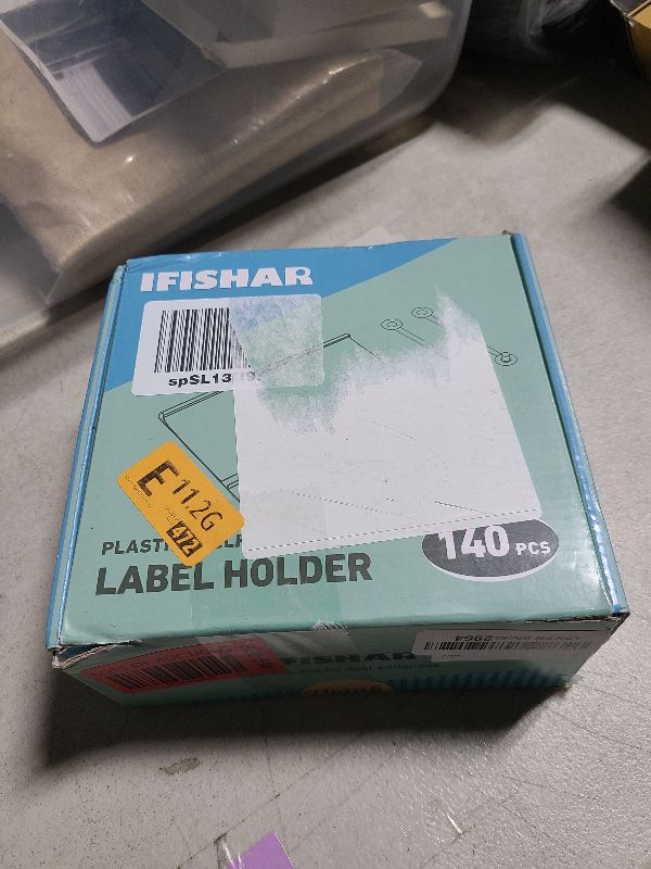 Photo 1 of 140 PCS Plastic Wire Shelf Label Holder - Shelf Label Holders 3.1" x 1.6", Wire Basket Label Holders with Hook and 140pcs Label Inserts