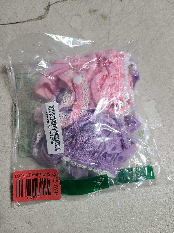 Photo 1 of 2 Pieces Washable Female Diapers with Suspender Comfort Reusable Doggy Diapers Reusable Puppy Sanitary Panties Dog Underwear Diaper for Small Girl Dogs in Period Heat (Pink&Purple,XL)