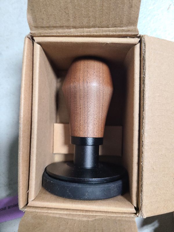 Photo 1 of Normcore 58.5mm Espresso Coffee Tamper V4 - Spring Loaded Tamper With Titanium PVD Coating Ripple Base -15lb / 25lb / 30lbs Replacement Springs, Genuine American Walnut Handle