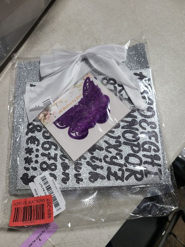 Photo 1 of 55 Pcs Purple DIY Graduation Cap Decorations Faux Assorted Flowers Purple Bows 3D Butterfly Stickers Glitter Alphabet Letter Number Decals for DIY Hat Grad Cap Topper Graduation Party Supplies