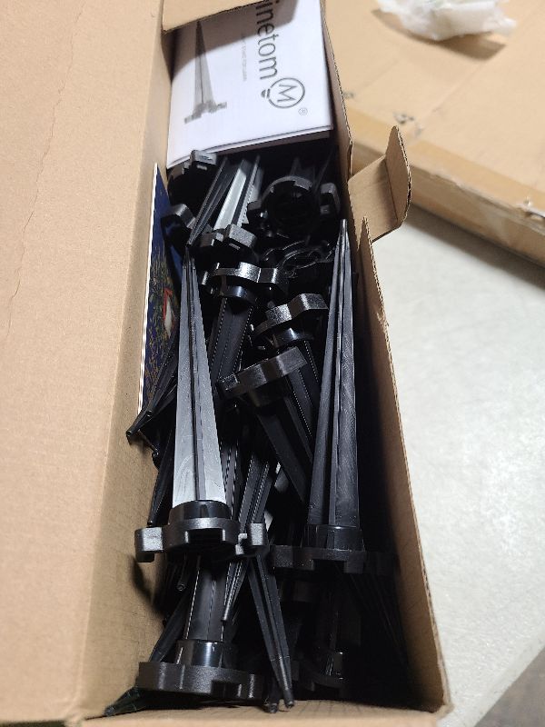 Photo 1 of 100-Pack Plastic Light Stakes, 4.5 Inch Christmas Yard Stakes for C7 C9 Christmas Lights Outdoor, Universal Light Stakes for Outdoor Holiday Lights Use on Garden Lawn Patio Path Walkway – Black