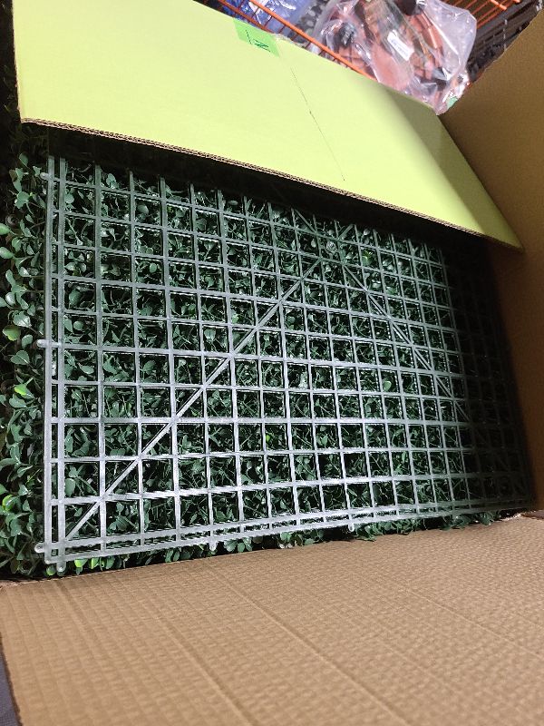 Photo 1 of Netap  Wall Panels Backdrop, 20"x 20"(12Pcs) Faux Boxwood Panels for Outdoor Indoor Green Wall Decor, Party Wedding Garden Fence Decorations