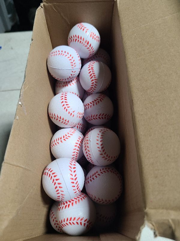 Photo 1 of 72 Pieces Baseball Stress Balls 1.6 Inch Mini Foam Baseballs Bulk Party Favors Small Baseball Toys for Teens and Adults Stress Anxiety Relief Sports Theme Party Favors Classroom Rewards
