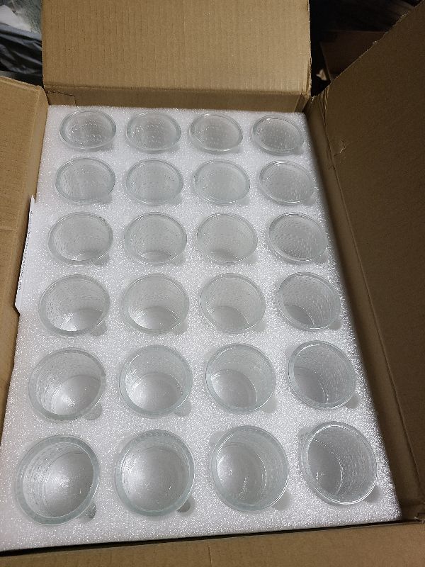 Photo 1 of 24 Pack Clear Glass Votive Candle Holders, Vintage Candle Holder for Floating Candle, Tealight Candle Holder for Table Centerpieces Home Bridal Shower Birthday Christmas Wedding Party Table Decoration