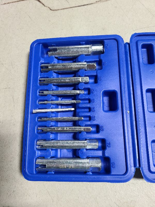 Photo 1 of Acouto Tap Extractor Set, Steel Broken Head Taps Remover Stripped Screw Remover Screw Drill Extractor Removal Tool (10Pcs)