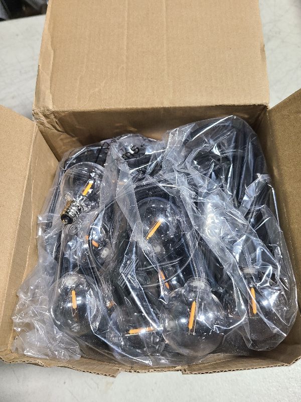 Photo 1 of 60FT Outdoor G40 LED Globe String Lights Dimmable Waterproof Shatterproof Light Strings with 30 Bulbs Connectable Commercial Hanging Lights for Christmas Patio House Backyard Balcony Party