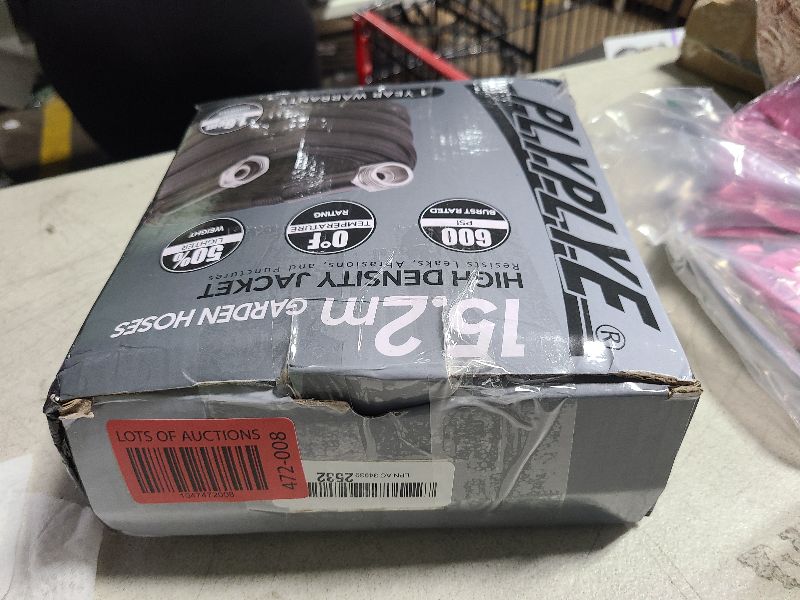 Photo 1 of 50ft Non-Expanding Garden Hose – Ultra-Light, Kink-Free, High-Pressure, Abrasion-Resistant, Durable, All-Weather, Eco-Friendly, Black&Gray