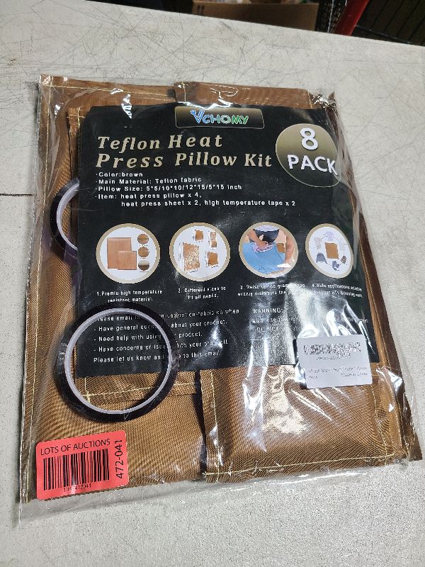Photo 1 of 8 Pack Heat Press Pillow Mat Kits - 4 Size Teflon Heat Pressing Transfer Pillows,2 Pieces Teflon Paper Sheets and 2 Heat Resistant Tape for Heat Press Sublimation Projects