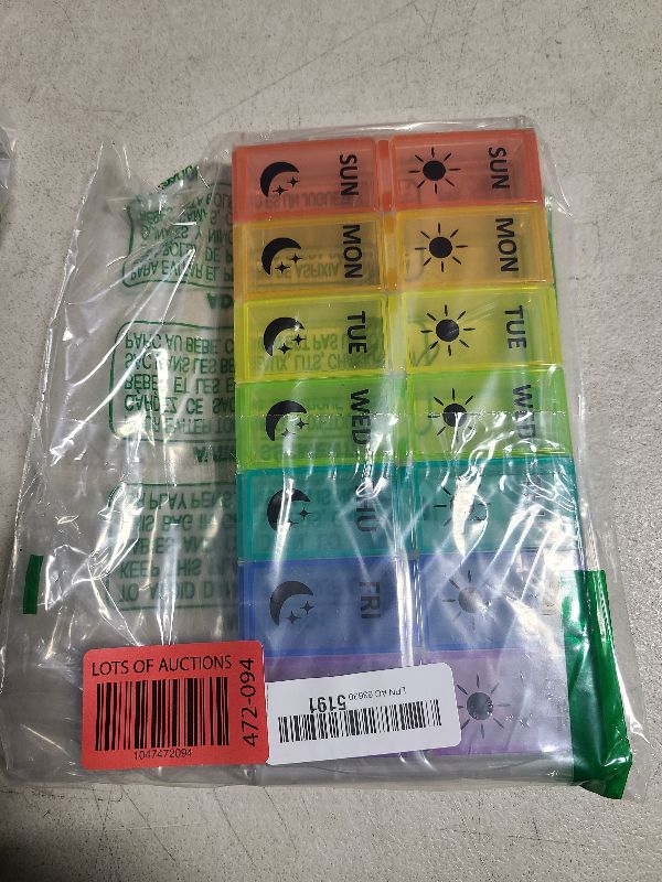 Photo 1 of Weekly Pill Organizer 2 Times a Day Extra Large 7 Day Easy Fill Quick Fill Portable Fullicon AM PM Pill Box for Supplement, vitamine, and Medicine - (Patent Registered)