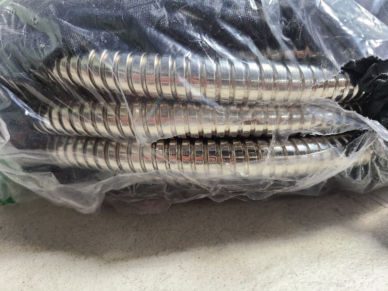 Photo 1 of 100FT Metal Garden Hose 304 Stainless Steel Flexible Water Hose - No Kink & Tangle Heavy Duty Pipe with Nozzle, Durable 3/4 Metal Fittings and Valve - Rust Proof Puncture Proof for Yard Lawn