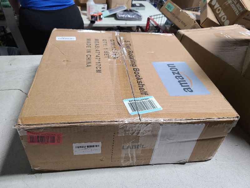 Photo 1 of ALLSTAND 5 Tier Rotating Bookshelf, 360 ° Display Stackable Spinning Bookshelf Tower, Corner Bookshelf Tall Floor Standing Swivel Bookcase Narrow Storage Organizer for Bedroom, Living Room, Black