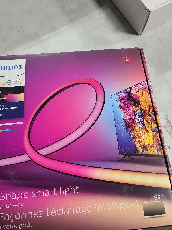Photo 1 of Philips Hue Play Gradient 65" Smart TV Light Strip - Flowing Multicolor LED Color-Changing TV BackLight - Sync with TV, Music, and Gaming - Requires Bridge and Sync Box - Control with App or Voice