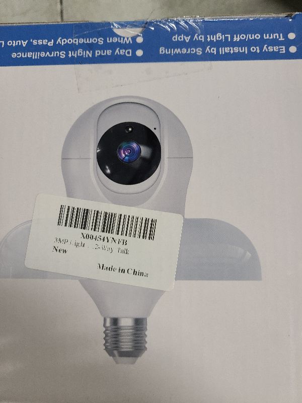 Photo 1 of 3MP Light Bulb Security Camera with big light bulb,2.4GHz-Security Cameras Wireless Outdoor 355° Light Bulb Camera Outdoor with Human Detection&Auto Tracking,Color Night Vision,Siren Alarm,2-Way Talk