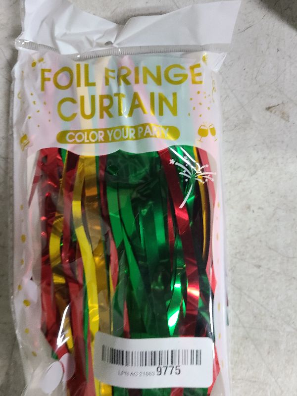 Photo 1 of 4 Packs Fiesta Party Foil Fringe Curtains with Felt Papel Picado Mexican Party Banner Metallic Tinsel Streamers Fiesta Backdrop Party Photo Booth Props Cinco De Mayo Decorations