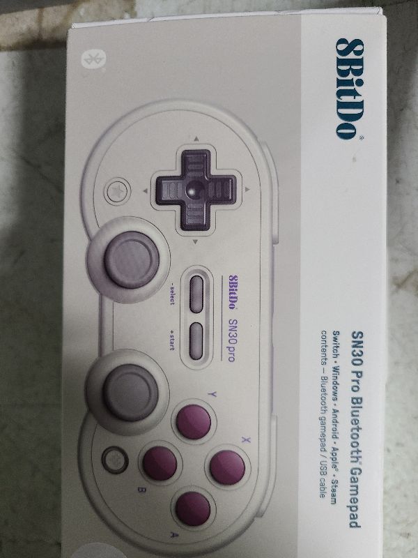 Photo 1 of 8BitDo SN30 Pro Bluetooth Controller, Hall Effect Joystick Update, Compatible with Switch, PC, macOS, Android, Steam Deck & Raspberry Pi (G Classic)