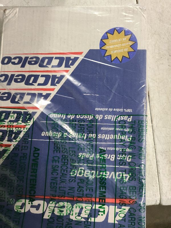 Photo 1 of ACDelco Silver 14D1286CH Ceramic Front Disc Brake Pad Set with Hardware