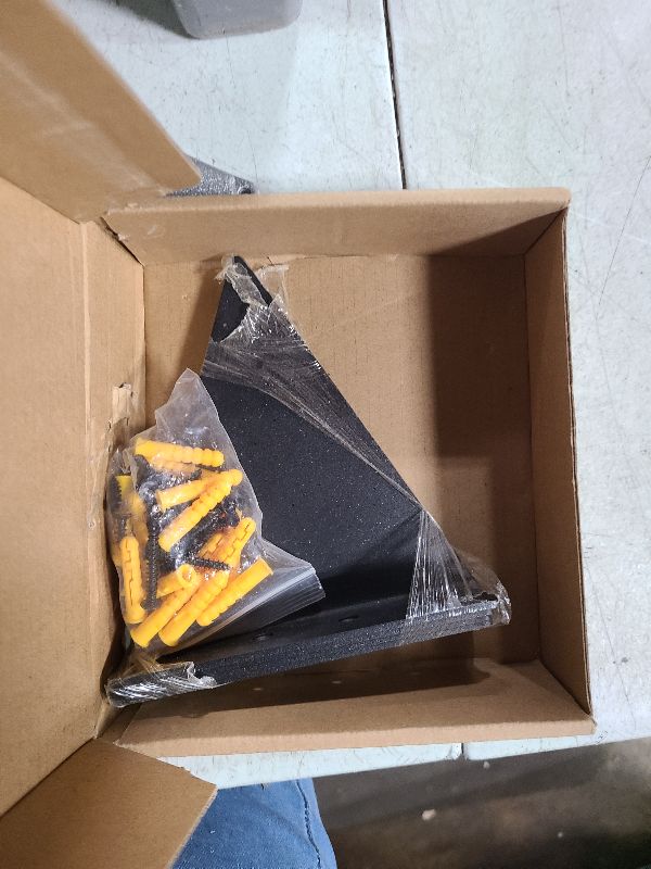 Photo 1 of 4PCS Extra Thick Shelf Brackets 6 inch Triangle Brackets for Shelves, Hidden Shelf Bracket, Heavy Duty Bracket Support, Floating Shelf Support, Decorative Shelving Supports with Screws