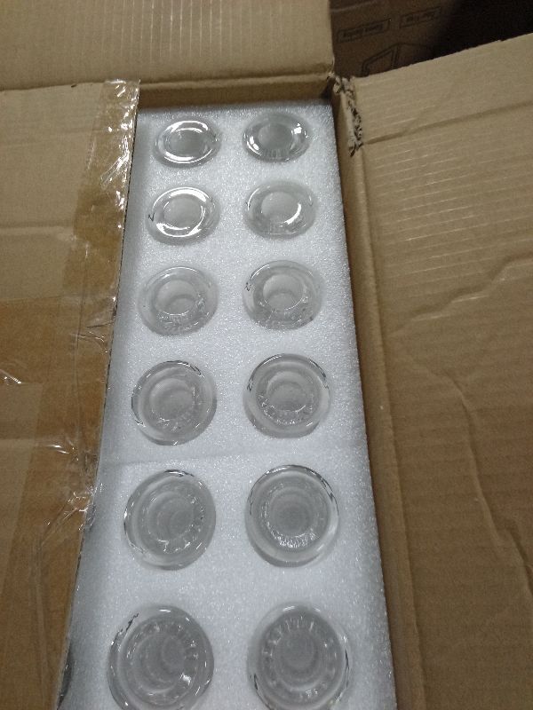 Photo 1 of 48 Pieces Glass Taper Candle Holders 2.5 Inch Clear Short Taper Candlestick Holders Bulk Elegant Glass Candle for Table Centerpiece Wedding Christmas Thanksgiving Party Decor
