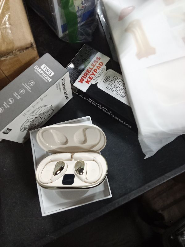 Photo 1 of AI Language Translator Earbuds, OWS Real-Time 3-in-1 Translation Earbuds 144 Languages & Accents, Audifonos Traductores Inglés Español, Translation Device for Travel Business, Transparent 
