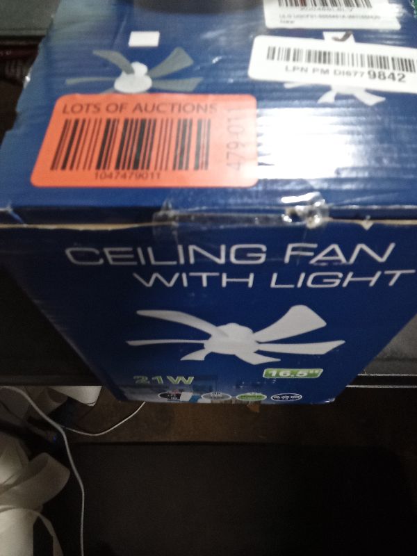 Photo 1 of ULG Socket Fan Light, Ceiling Fans with Lights and Remote, 6-Blades Dimmable LED Ceiling Fan with Lights, Up to 1200LM/6500K Light Bulb Screw in Ceiling Fan for Bedroom, Garage, Living Room, Kitchen