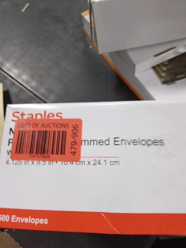 Photo 1 of  boxes Staples Gummed Security Tinted #10 Business Envelopes, 4 1/8" x 9 1/2"