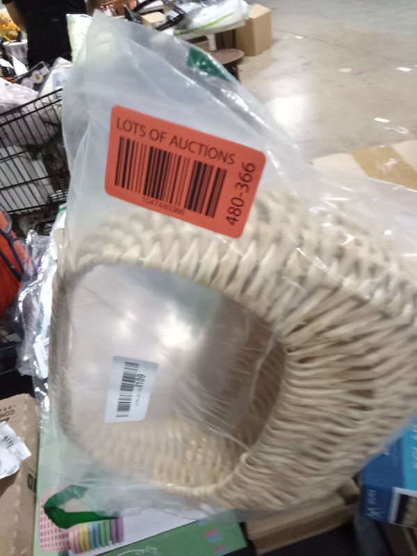 Photo 1 of ABOOFAN Rattan Basket Half Moon Wicker Basket Willow Straw Basket Small Woven Basket with Handle Petal Basket Wedding Flower Girl Baskets Picnic Basket Home Decor
