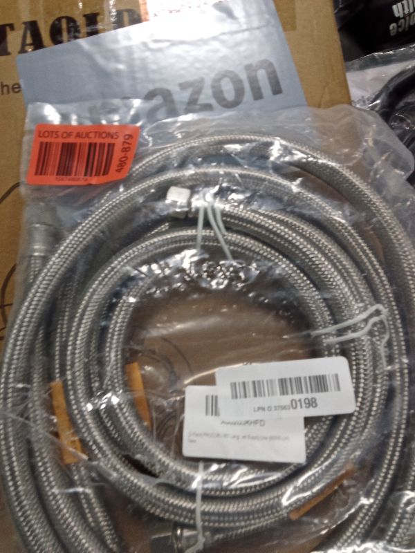 Photo 1 of [2-Pack] PROCURU 60" (5Ft) x 3/8" Comp x 1/2" FIP Faucet Hose Connector, Stainless Steel Braided Supply Line, Certified Safe (9SF60-2P)