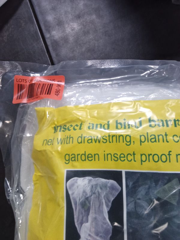 Photo 1 of 6 Pack Garden Netting for Plants Mesh Fruit Tree Blueberry Pest Barrier Bug Netting with Drawstring 2-Size Insect Bird Netting for Tomato Vegetable Net