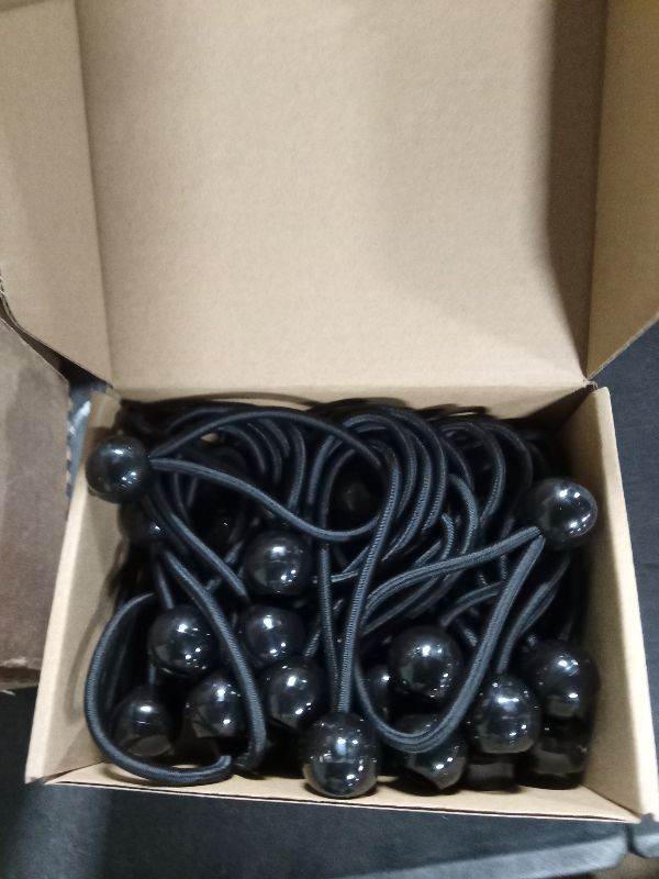 Photo 1 of 50-Piece YELIER Ball Bungee Cord (Black, 4"), UV Resistant, Antioxidant, Secure Tie Down