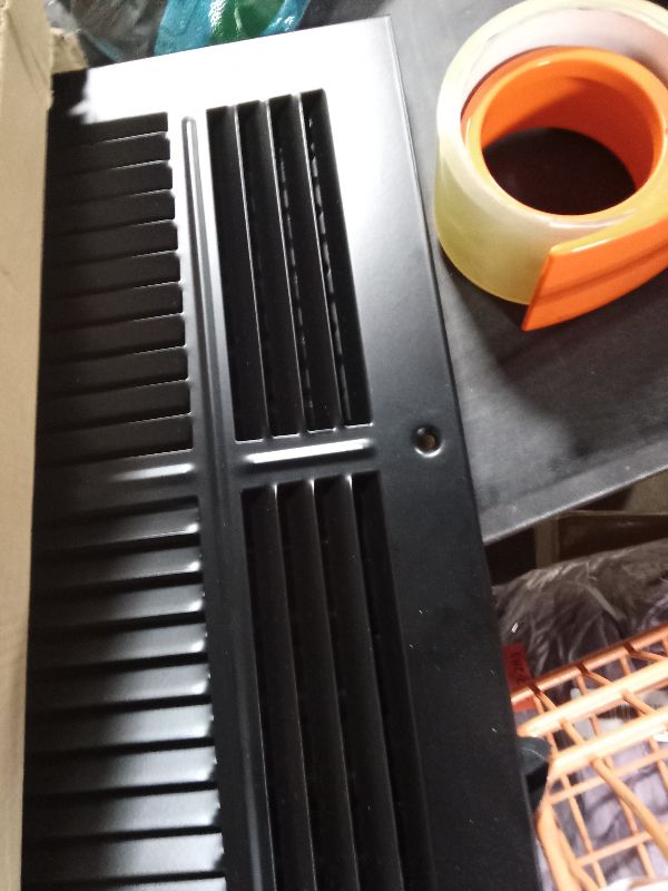 Photo 1 of 12"w X 12"h 4-Way AIR Supply Grille - Vent Cover & Diffuser - Flat Stamped Face - Black [Outer Dimensions: 13.75"w X 13.75"h]