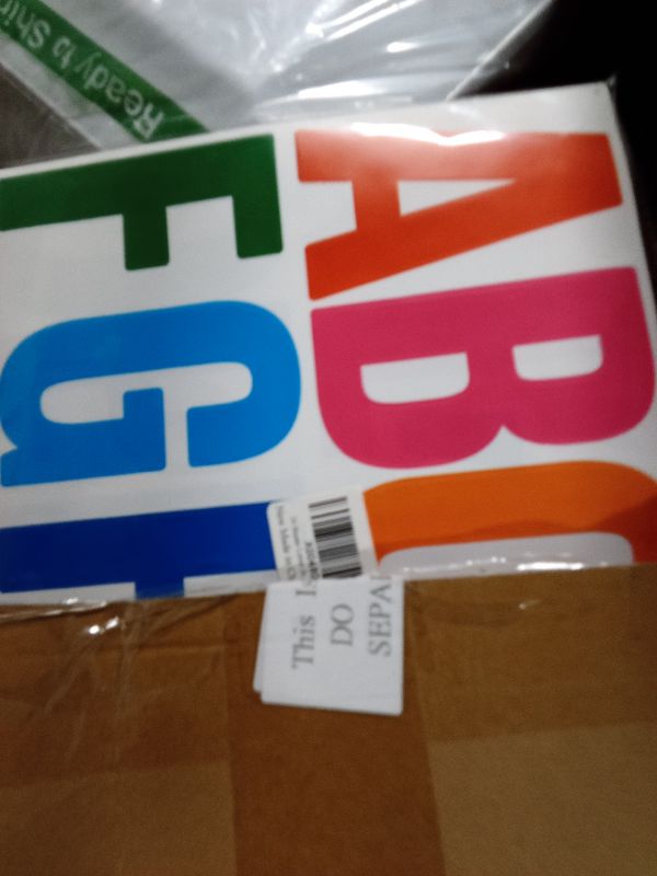 Photo 1 of 24 Sheets Letter Stickers Bulletin Board Letters Large 4 Inch Vinyl Alphabet Stickers Big ABC Numbers Peel and Stick for Poster Board Classroom Mailbox Crafts Window Door Decoration (Colorful)
