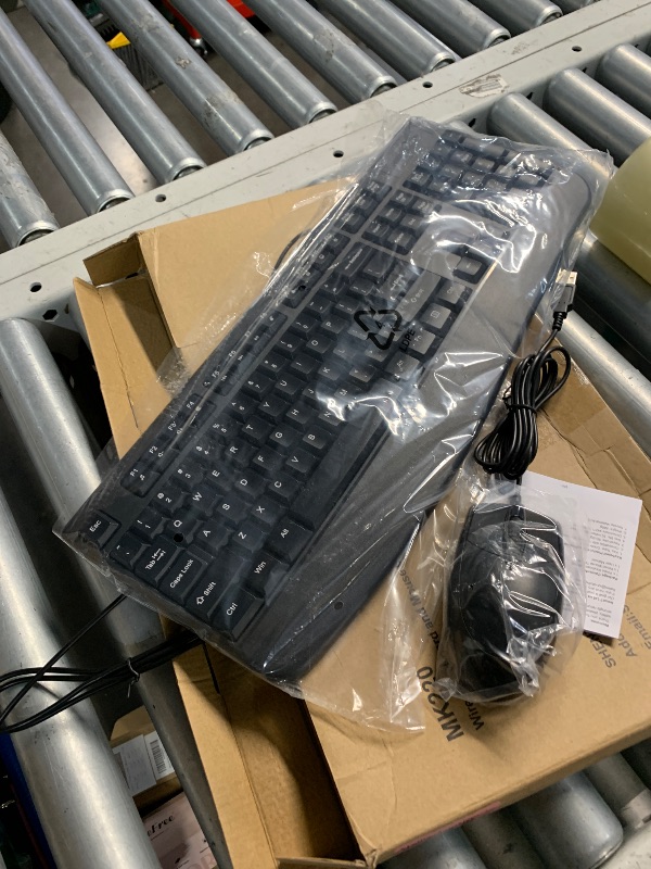 Photo 1 of ***(USED/ UNABLE TO TEST)***Wired Keyboard and Mouse Combo, EDJO Full-Sized Ergonomic Computer Keyboard with Palm Rest and Optical Wired Mouse for Windows, Mac OS Desktop/Laptop/PC