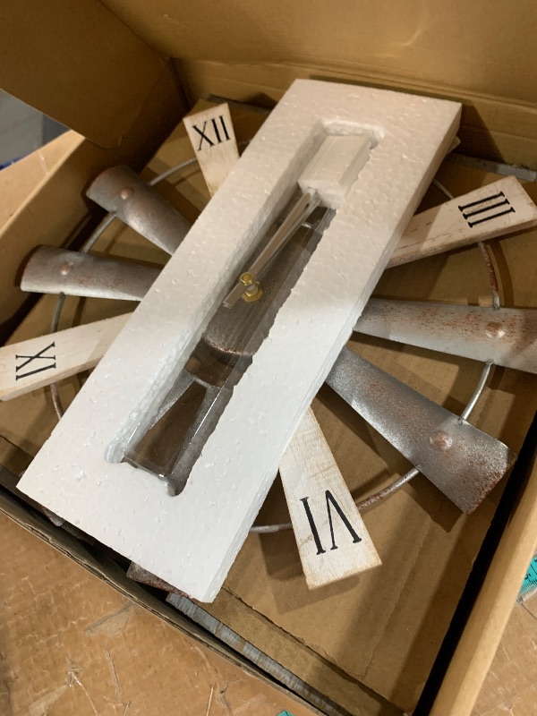 Photo 1 of ***(MAJOR DAMAGE/ SEE NOTES)***ZAZIWZ Farmhouse Home Signs with Windmill Clock Wall Decor Rustic Home Letters Wall Art for Living Room Kitchen Entryway Dining Room Bedroom (mix color)