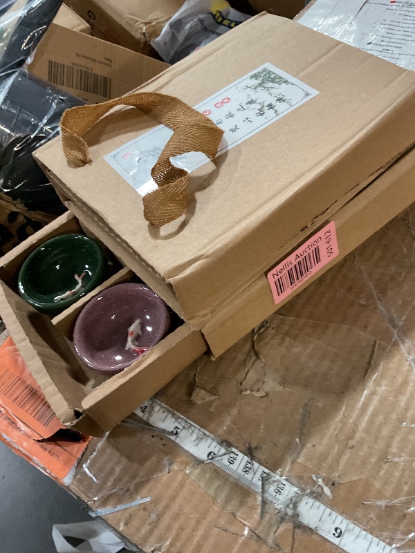 Photo 1 of ***(MISSING PARTS)***Foraineam 12 Pieces Ceramic Sake Tea Cups, Korean Soju Shot Glasses Sets, 1 oz / 30ml Tiny Sake Cup, Chinese Kungfu Style Teacups Drinkware Handcrafted Tea Accessories with Gift Box Packaging