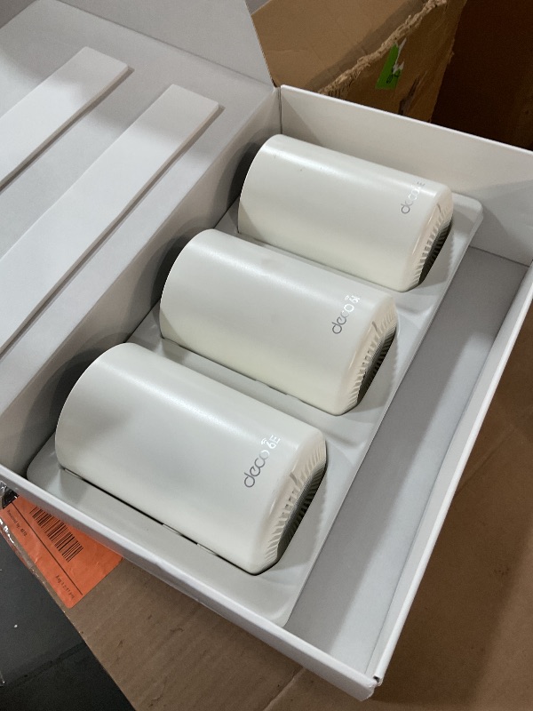 Photo 1 of ***PARTS ONLY***TP-Link ???? XE75 AXE5400 Tri-Band WiFi 6E Mesh System - Wi-Fi up to 7200 Sq.Ft, Engadget Rated Best Mesh For Most People, Replaces WiFi Router and Extender, AI-Driven Mesh New 6GHz Band, 3-Pack