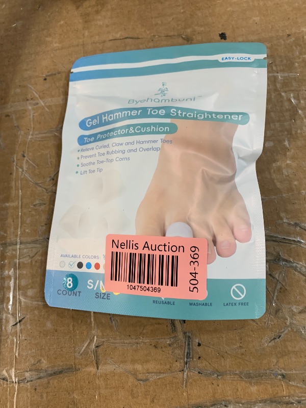 Photo 1 of Byehambuni Gel Hammer Toe Straightener - 8 Pack Hammer Toe Corrector - Toe Straighteners for Curled Toes - Elevate Toe-Tip, Soothes Top Corn - Fits for Women and Men - White (4Large+4Medium Size)