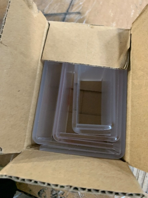 Photo 1 of (FAIR) Pwbarwq 6 Pcs Acrylic Display Risers, 2 Sets Small Size Clear Shelf Riser, 0.15" Thick Acrylic Risers Display Stands, Clear Risers for Dessert, Cupcake, Candy, Figure Jewelry Showcase