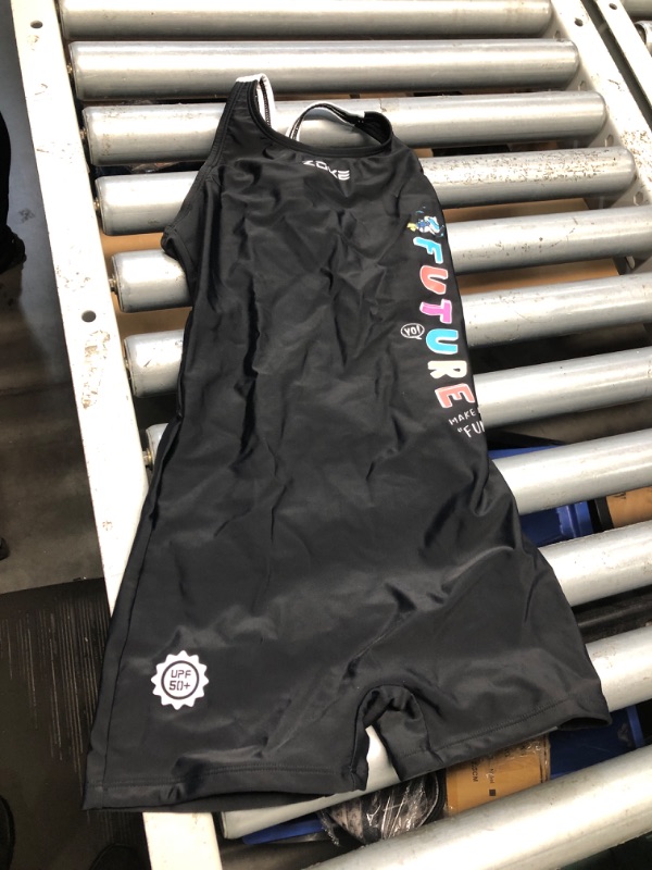 Photo 1 of karrack Girls Swimsuits Kids One Piece Swimsuit UPF 50+ Sun Protection Swimsuit Girl's Training Competition Surf Wear Black/White 14