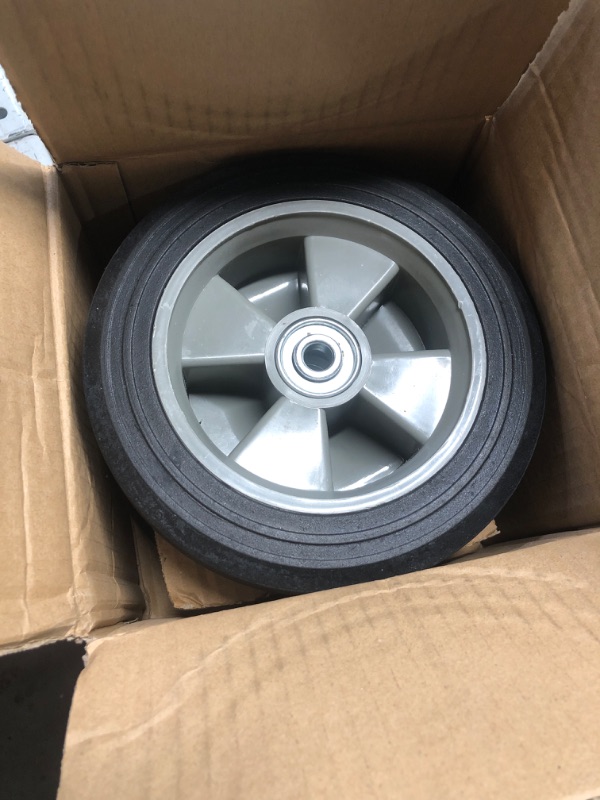 Photo 1 of (2- Pack) Run-Flat Solid Rubber Replacement Tire 8" x 2'' with a 1/2" axle for Hand Trucks, Wheelbarrows, Dollies, Trolleys and More – Run Flat with 500 lbs Max Load