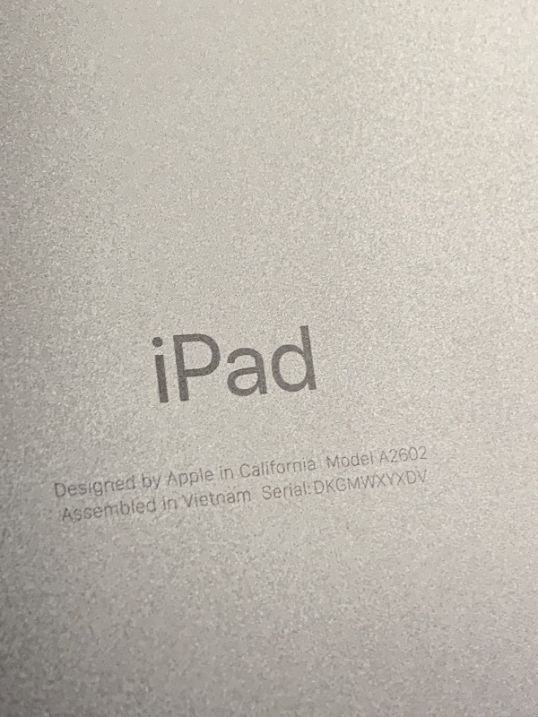 Photo 1 of **PARTS ONLY**
Apple iPad (9th Generation): with A13 Bionic chip, 10.2-inch Retina Display, 64GB, Wi-Fi, 12MP front/8MP Back Camera, Touch ID, All-Day Battery Life – Silver
