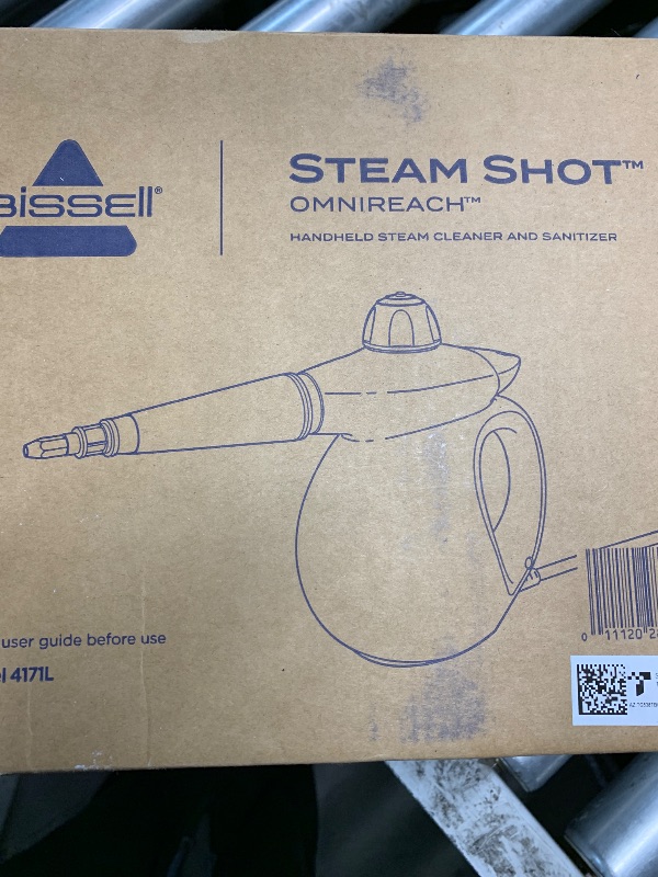 Photo 1 of (PARTS NOT FUNCTIONAL) BISSELL® Steam Shot™ OmniReach handheld portable steam cleaner for tile, grout, windows, bathrooms, kitchens, fabric steaming tool, includes 10 tools