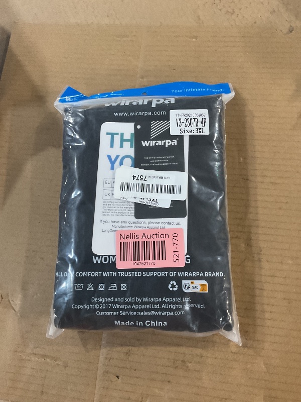 Photo 1 of (PARTIAL SET) (USED/FAIR) wirarpa Women's Underwear Cotton Super High Waisted Briefs Stretch Full Coverage Panties 4 Pack Black 3X-Large